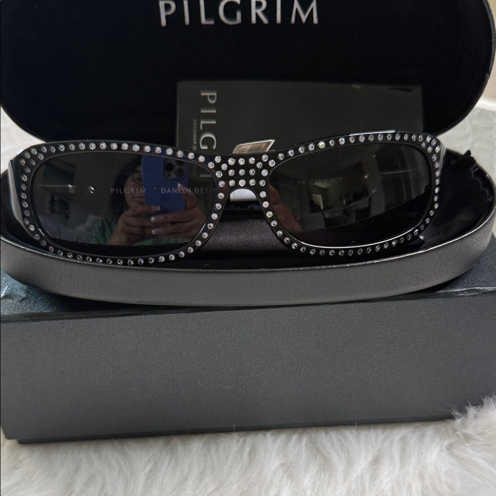Pilgrim Black Studded Sunglasses